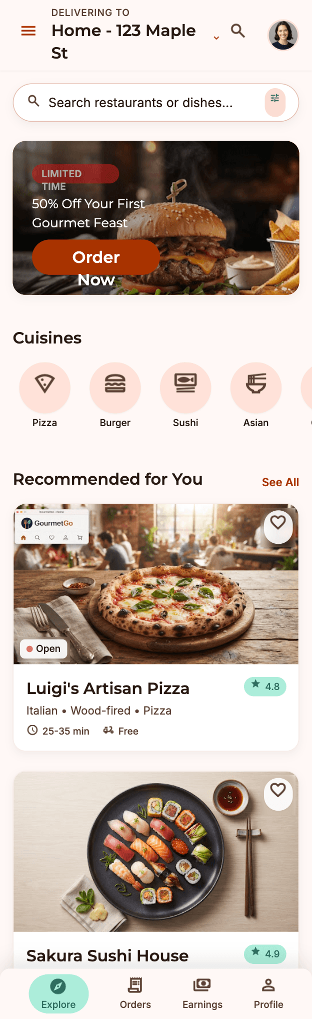 GourmetGo Consumer App